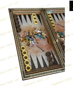خرید تخته نرد خاتم نقاشی چوگان درشت