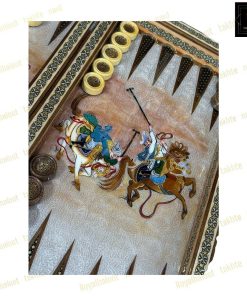 خرید تخته نرد خاتم نقاشی چوگان درشت