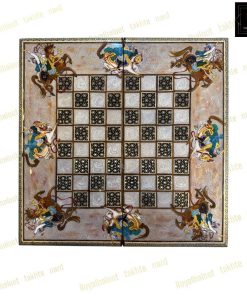 خرید تخته نرد خاتم نقاشی چوگان درشت