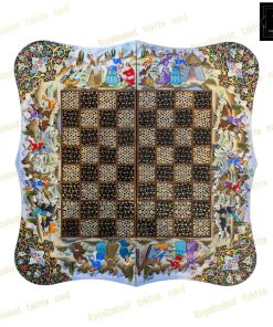 خرید تخته نرد خاتم نقاشی چوگان برجسته دالبری