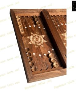 خرید تابلو تخته نرد گردو منبت گل وحشی