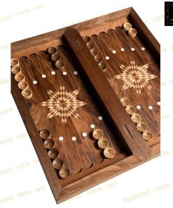 خرید تابلو تخته نرد گردو منبت گل وحشی