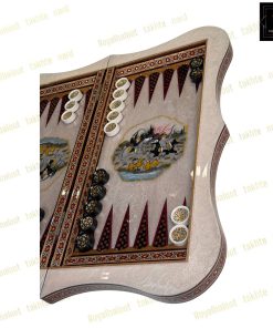 خرید تخته نرد خاتم نقاشی تذهیب و شکار دالبری