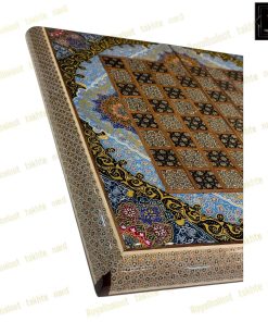 خرید تخته نرد خاتم نقاشی تذهیب پرکار کد 493 خرید تخته نرد خاتم نقاشی نذهیب پرکار