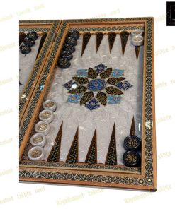 خرید تخته نرد خاتم نقاشی تذهیب پرکار کد 493 خرید تخته نرد خاتم نقاشی نذهیب پرکار