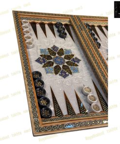 خرید تخته نرد خاتم نقاشی تذهیب پرکار کد 493 خرید تخته نرد خاتم نقاشی نذهیب پرکار