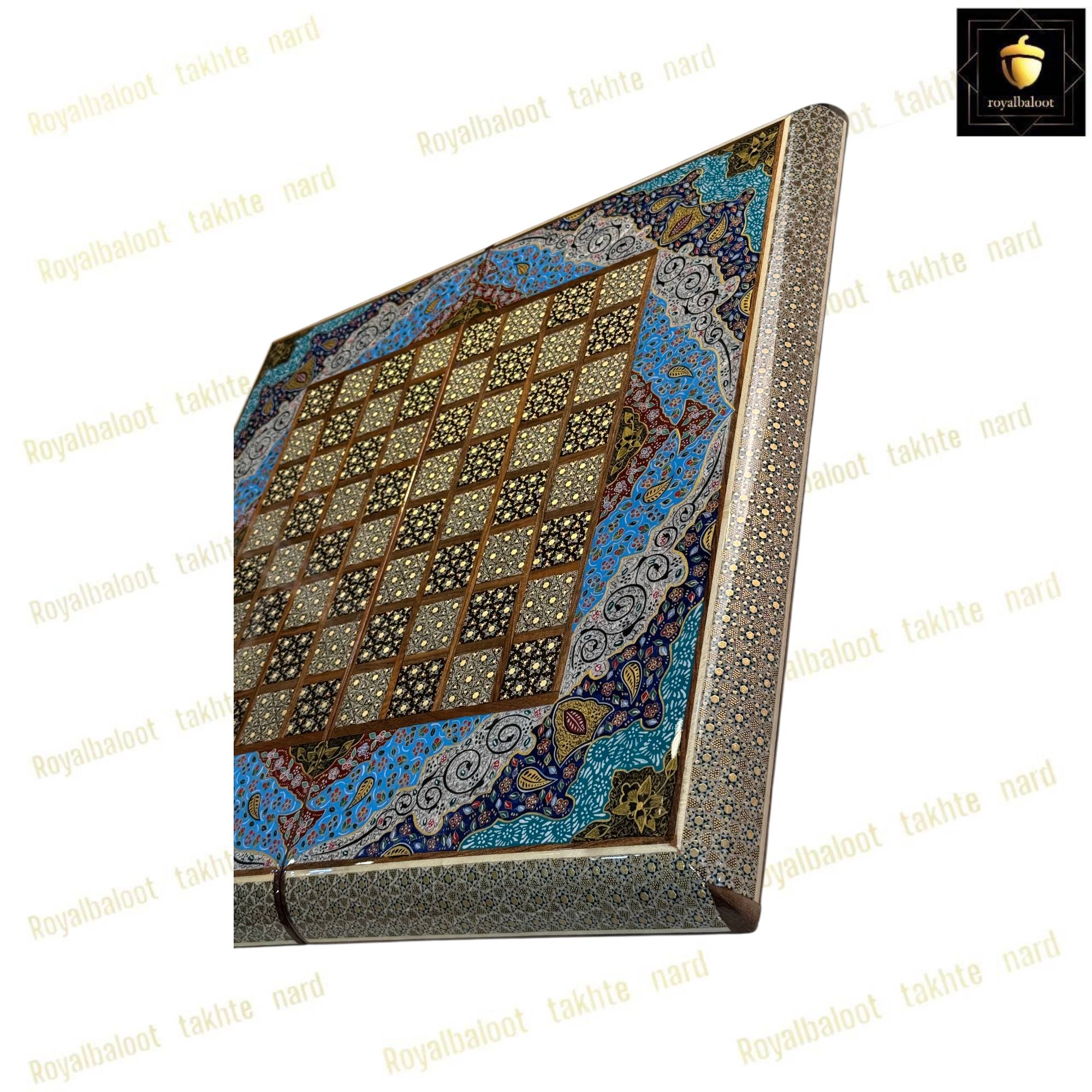 خرید تخته نرد خاتم نقاشی تذهیب اعلا کد 489 خرید تخته نرد خاتم نقاشی تذهیب اعلا