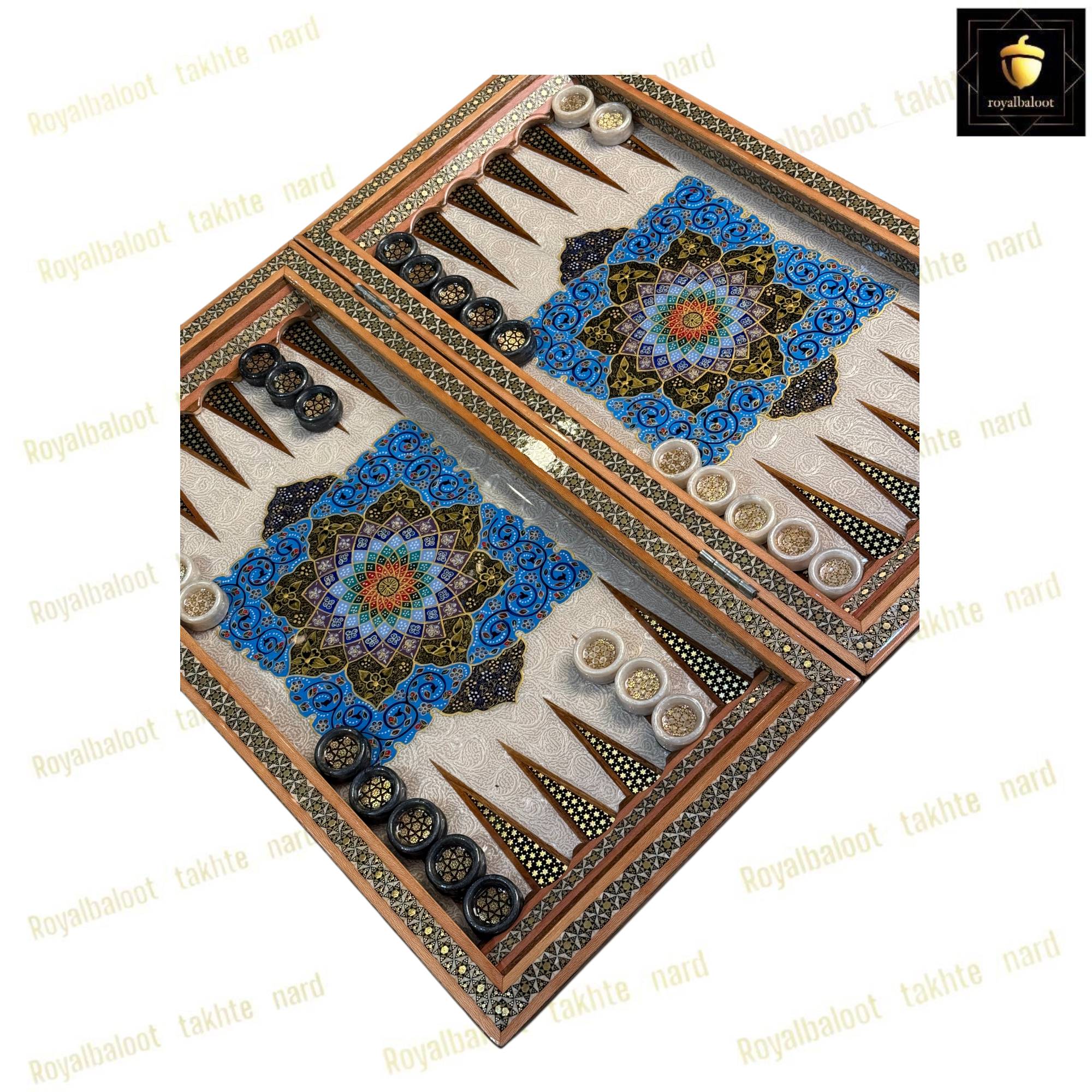 خرید تخته نرد خاتم نقاشی تذهیب اعلا کد 489 خرید تخته نرد خاتم نقاشی تذهیب اعلا