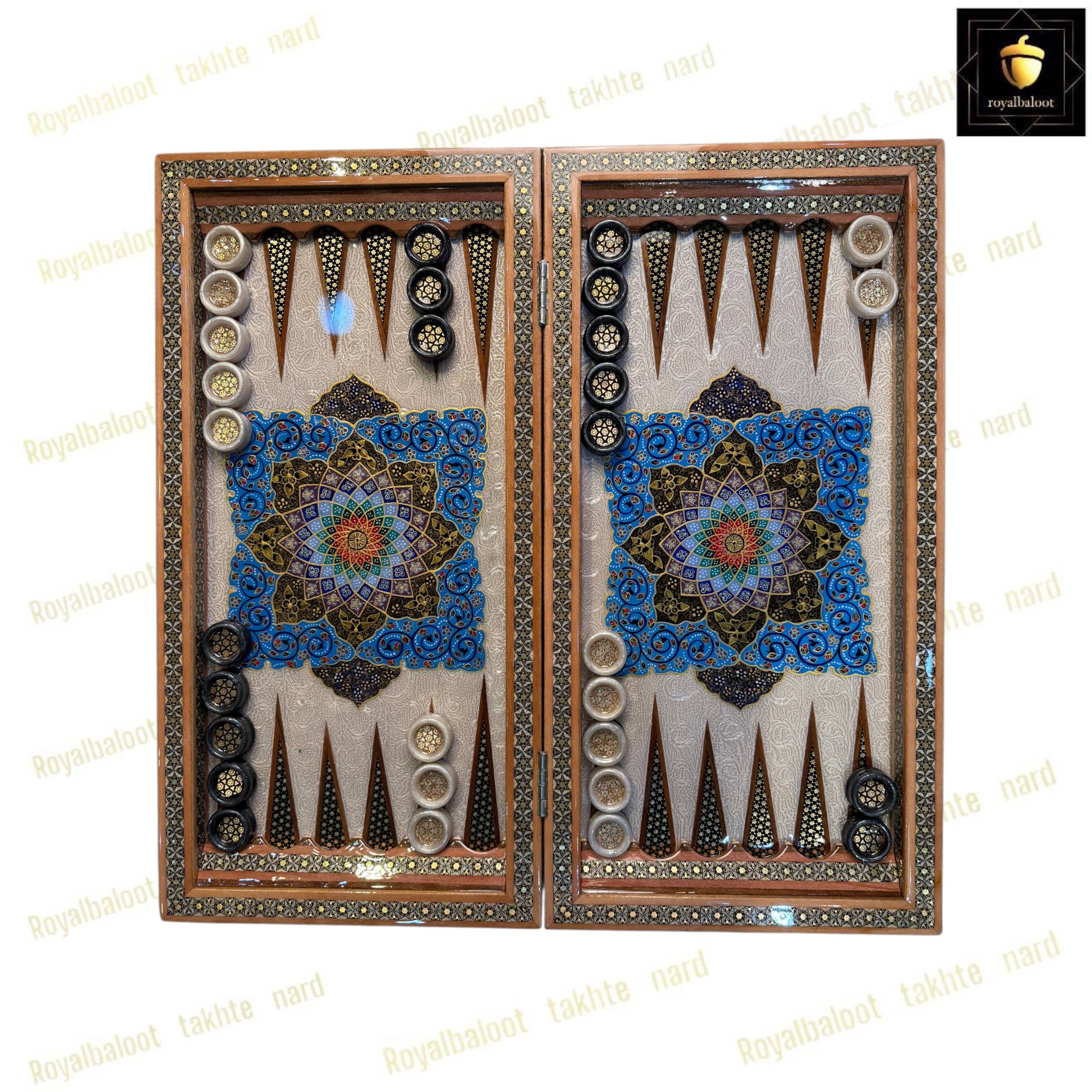 خرید تخته نرد خاتم نقاشی تذهیب اعلا کد 489 خرید تخته نرد خاتم نقاشی تذهیب اعلا