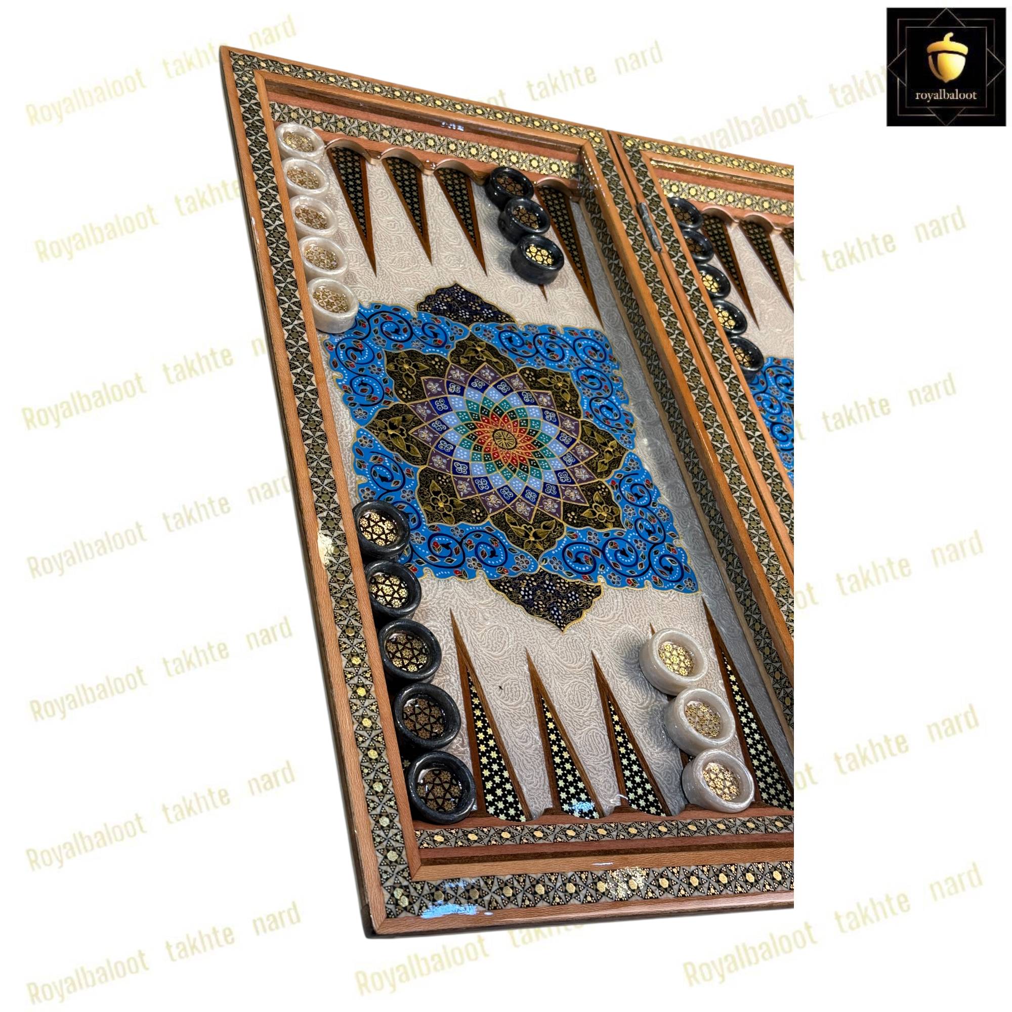 خرید تخته نرد خاتم نقاشی تذهیب اعلا کد 489 خرید تخته نرد خاتم نقاشی تذهیب اعلا