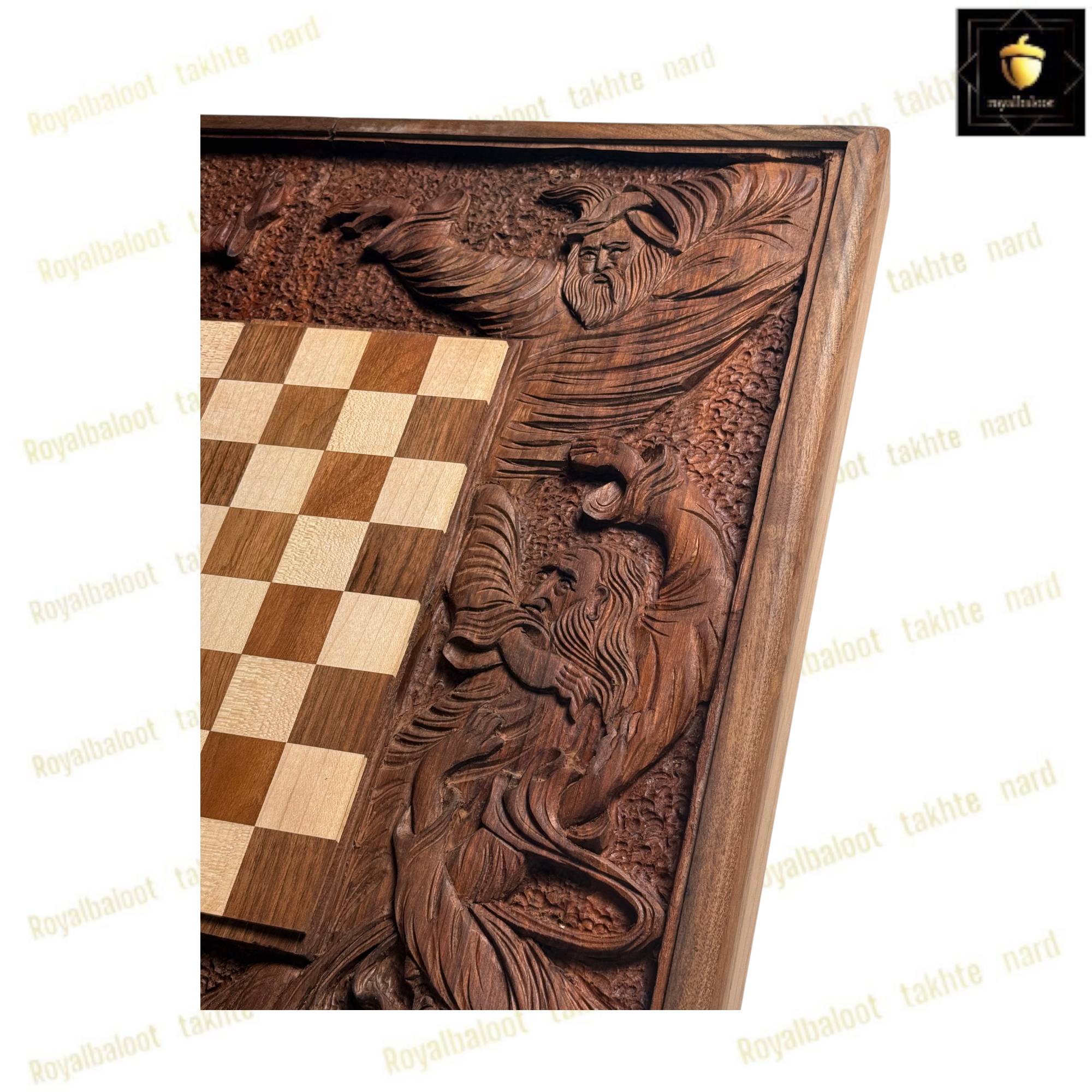 خرید تخته نرد دور شطرنج منبت فلسفه 60 سانتی کد 496 خرید تخته نرد دور شطرنج منبت فلسفه 60 سانتی