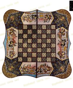 خرید تخته نرد خاتم نقاشی تذهیب و شکار دالبری کد 499 خرید تخته نرد خاتم نقاشی تذهیب و شکار دالبری