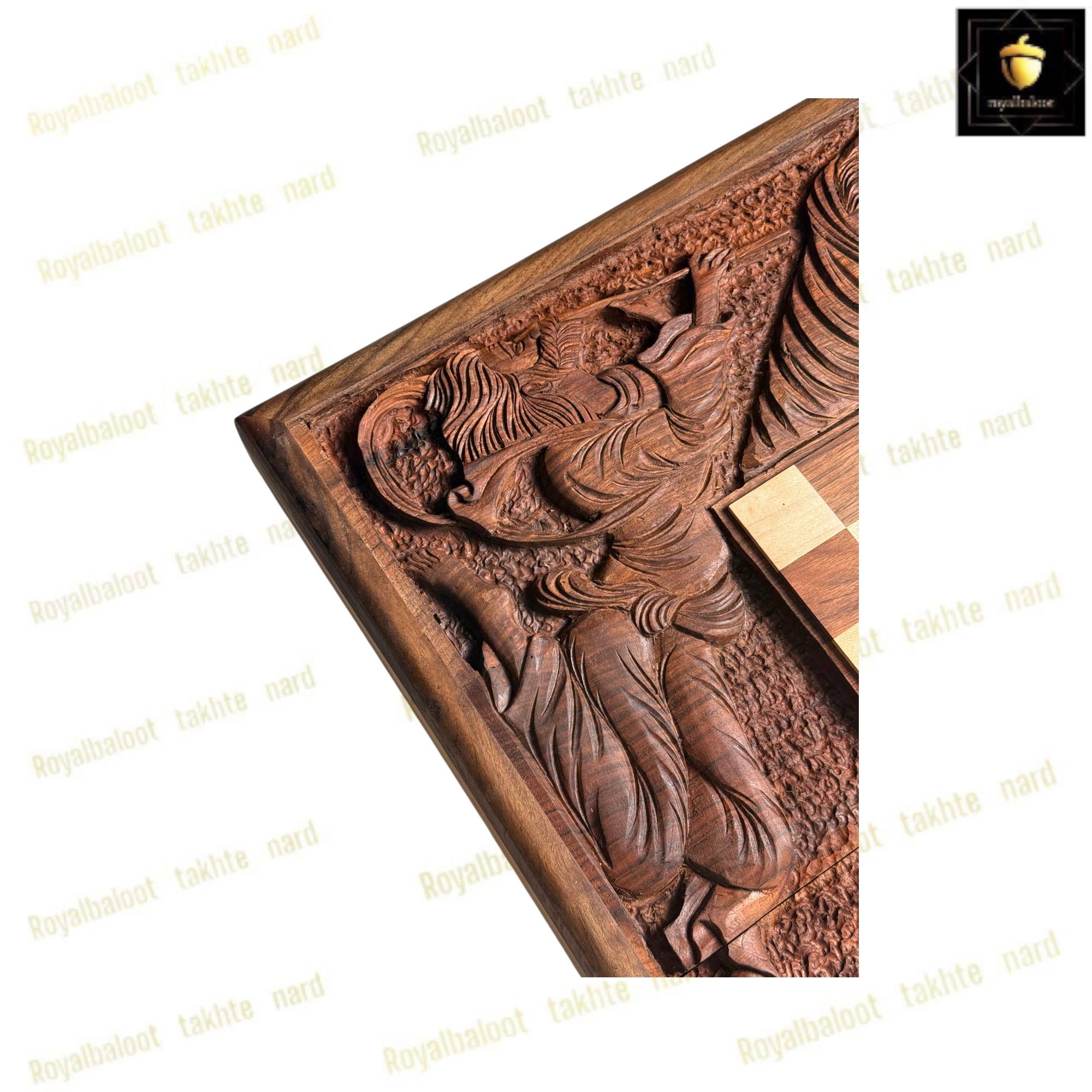 خرید تخته نرد دور شطرنج منبت فلسفه 60 سانتی کد 496 خرید تخته نرد دور شطرنج منبت فلسفه 60 سانتی