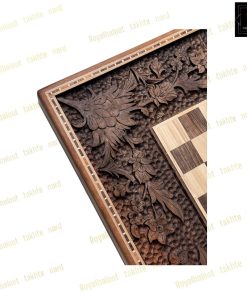 خرید تخته نرد گردو منبت حاشه شطرنج گل وحشی