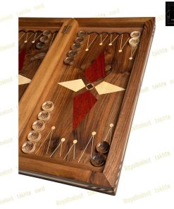 خرید تخته نرد گردو حاشیه شطرنج منبت 55 سانتی