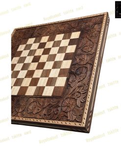 خرید تخته نرد گردو حاشیه شطرنج منبت 55 سانتی