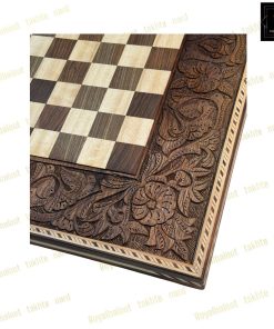 خرید تخته نرد گردو حاشیه شطرنج منبت 55 سانتی کد 503