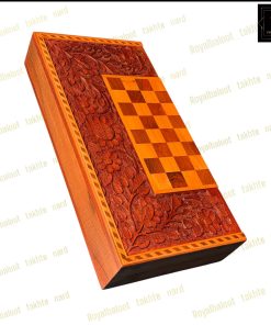 خرید تخته نرد گردو حاشیه شطرنج منبت براق کد 507