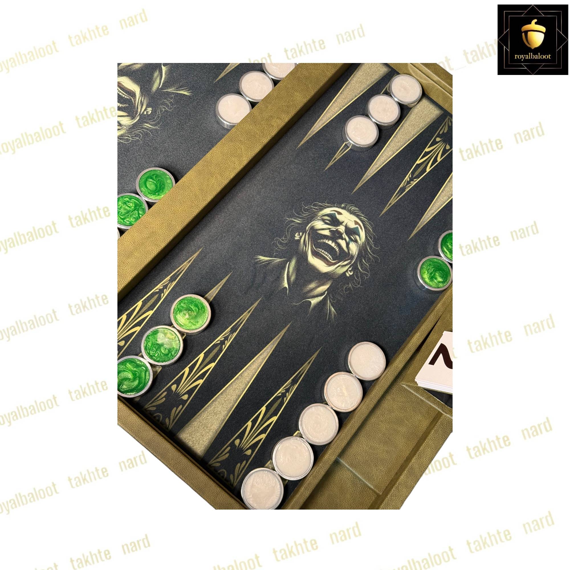 خرید تخته نرد مدرن طرح جوکر کد 517 خرید تخته نرد مدرن طرح جوکر