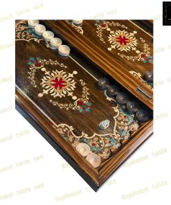 خرید تخته نرد راش معرق طرح بهشت