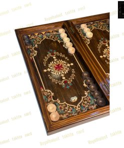 خرید تخته نرد راش معرق طرح بهشت