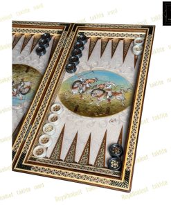 خرید تخته نرد خاتم نقاشی چوگان لاکچری کد 525