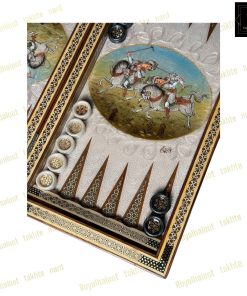 خرید تخته نرد خاتم نقاشی چوگان لاکچری کد 525