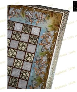 خرید تخته نرد خاتم نقاشی چوگان لاکچری کد 525