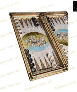 خرید تخته نرد خاتم نقاشی چوگان لاکچری کد 525