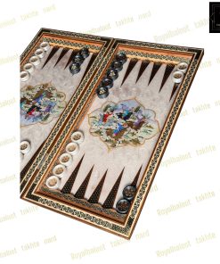 خرید تخته نرد خاتم نقاشی چوگان برجسته کد 524