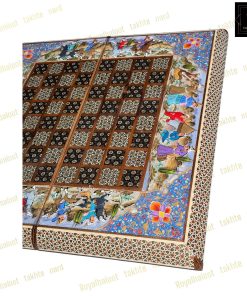 خرید تخته نرد خاتم نقاشی چوگان برجسته کد 524