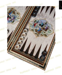 خرید تخته نرد خاتم نقاشی چوگان برجسته کد 524