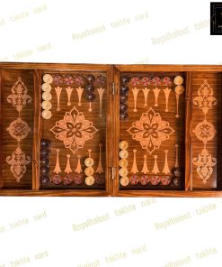 خرید سه بازی چوب راش معرق صادراتی طرح اسلیمی