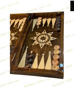 خرید تخته نرد راش معرق ستاره هشت پر