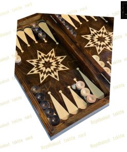 خرید تخته نرد راش معرق ستاره هشت پر