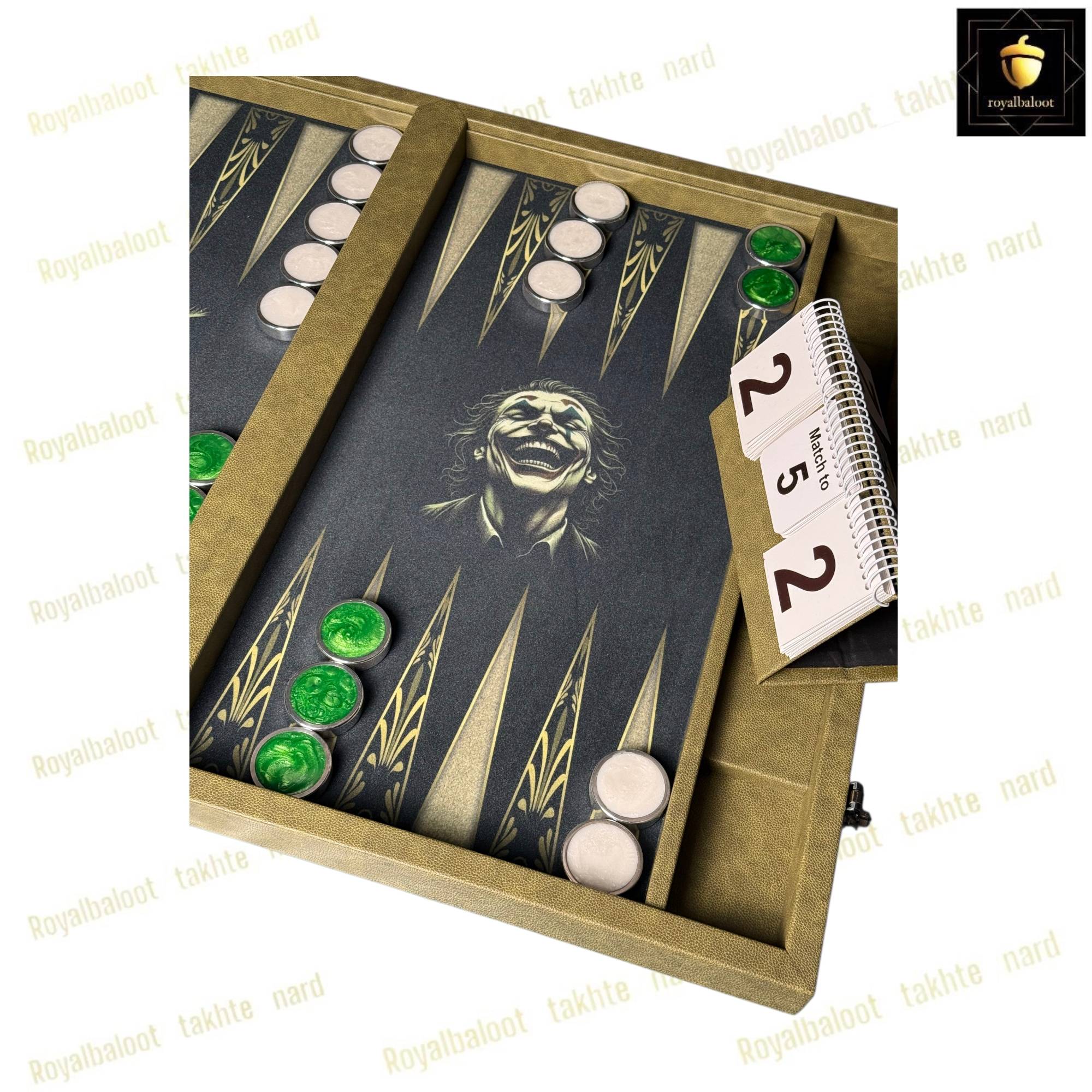 خرید تخته نرد مدرن طرح جوکر کد 517 خرید تخته نرد مدرن طرح جوکر