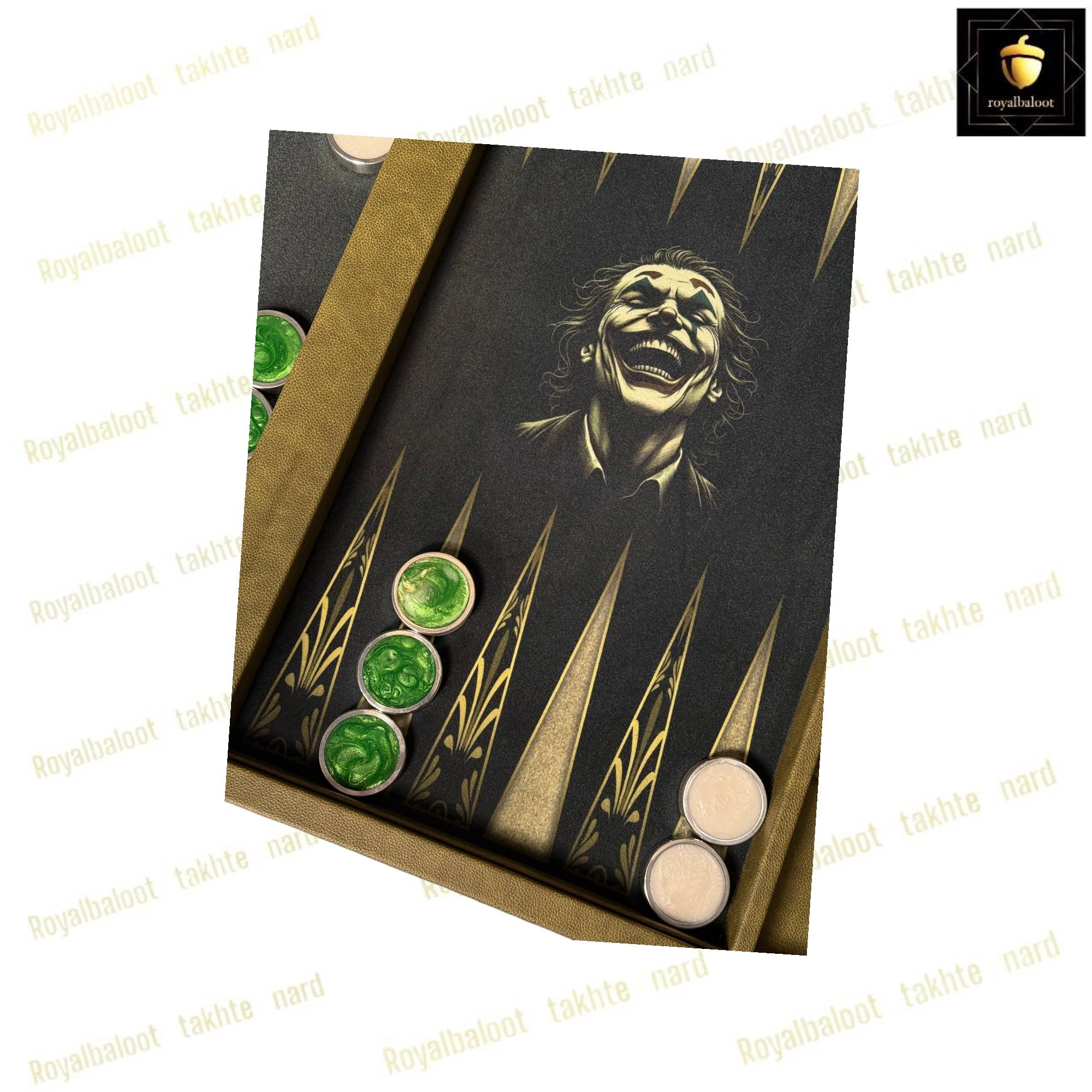 خرید تخته نرد مدرن طرح جوکر کد 517 خرید تخته نرد مدرن طرح جوکر