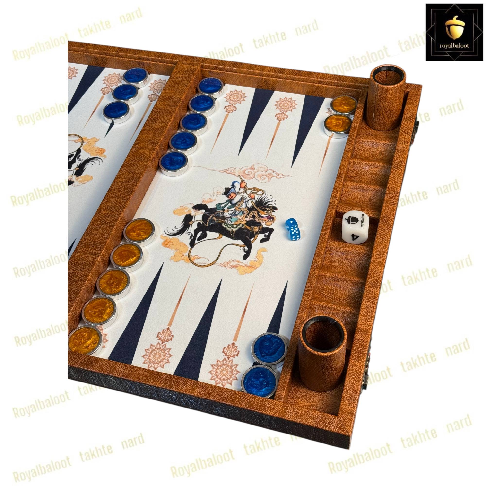 خرید تخته نرد مدرن طرح چوگان کد 518 خرید تخته نرد مدرن طرح چوگان