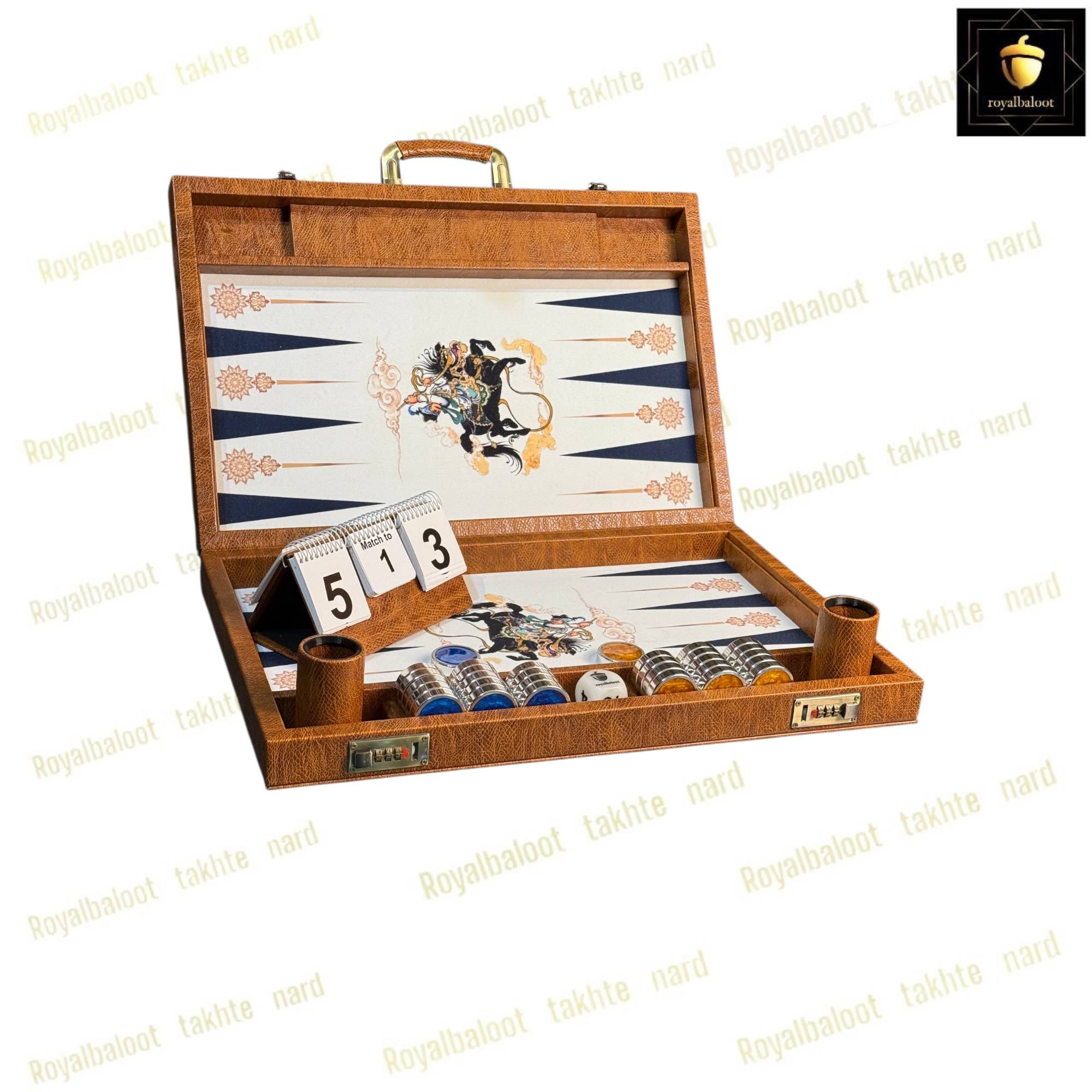 خرید تخته نرد مدرن طرح چوگان کد 518 خرید تخته نرد مدرن طرح چوگان