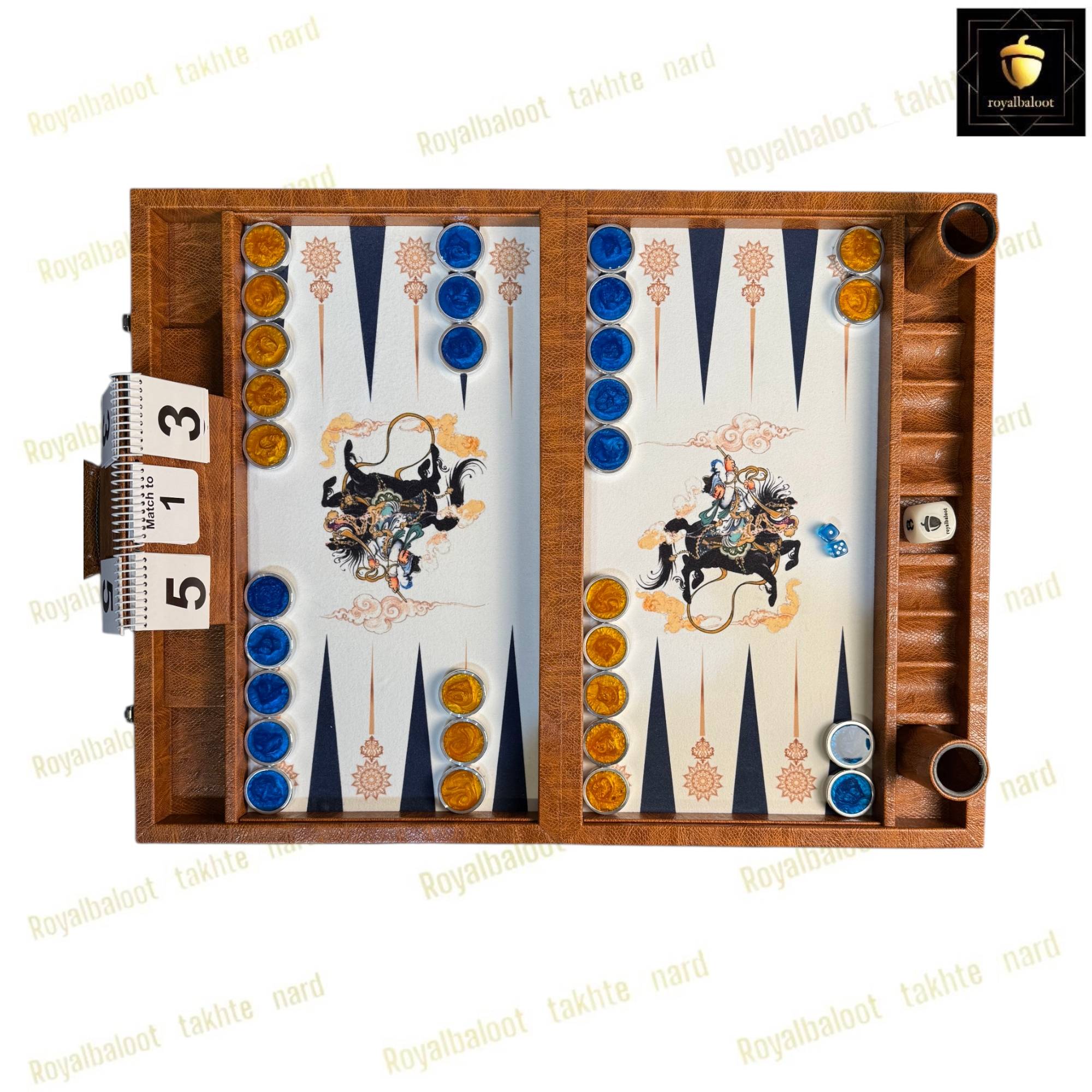 خرید تخته نرد مدرن طرح چوگان کد 518 خرید تخته نرد مدرن طرح چوگان