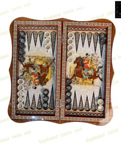 خرید تخته نرد خاتم نقاشی چوگان سه بعدی دالبری