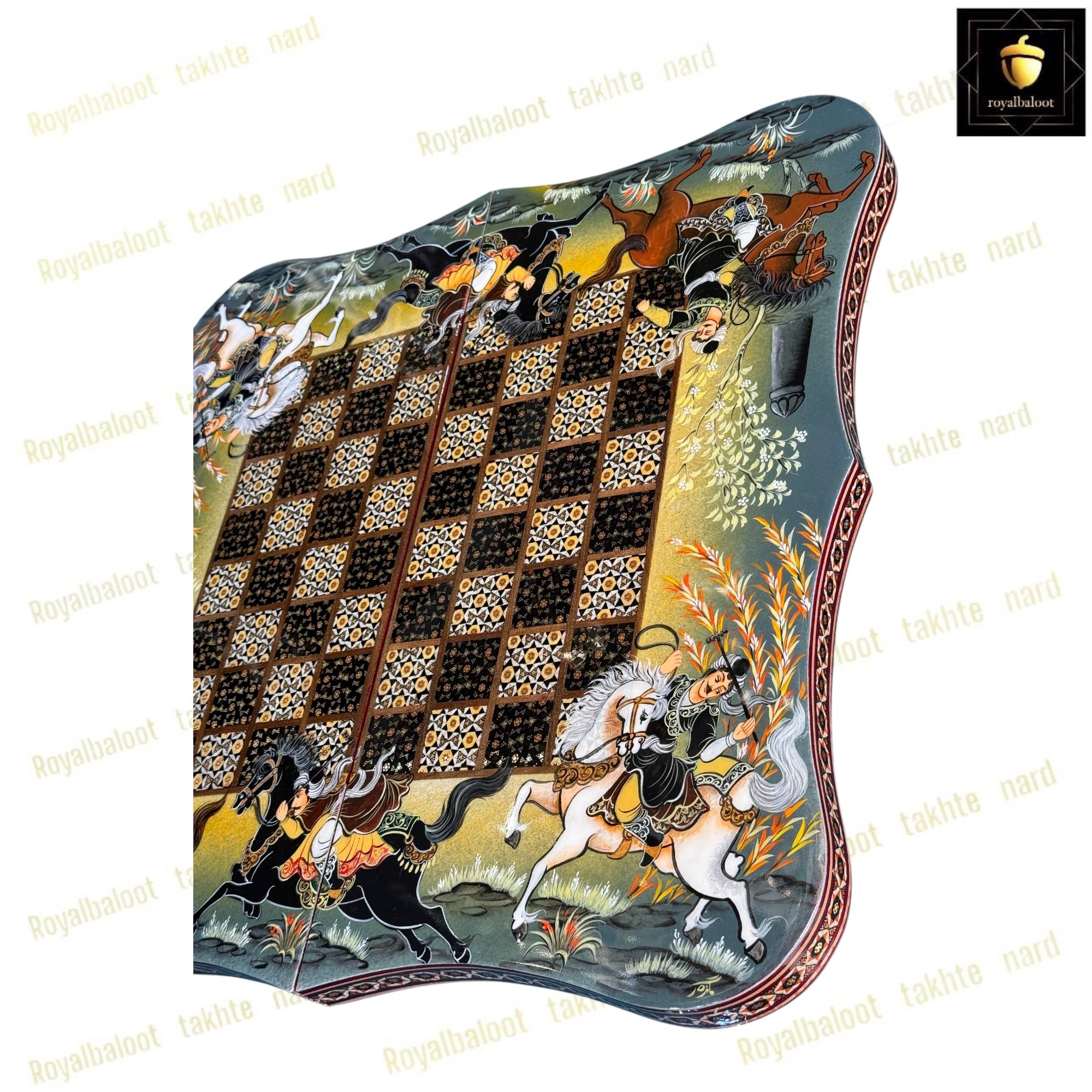 خرید تخته نرد خاتم نقاشی چوگان سه بعدی دالبری کد 523 خرید تخته نرد خاتم نقاشی چوگان سه بعدی دالبری