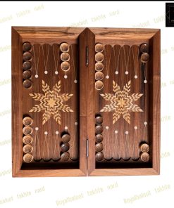 خرید تابلو تخته نرد گردو منبت دختر اسب سوار کد 535