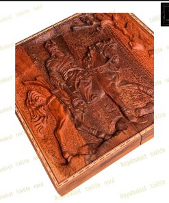 خرید تابلو تخته نرد گردو منبت مرد اسب سوار کد 538