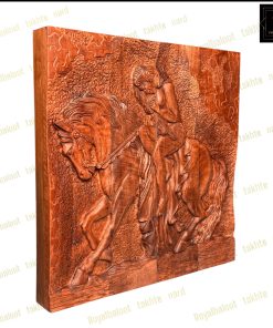 خرید تابلو تخته نرد گردو منبت دختر اسب سوار کد 535