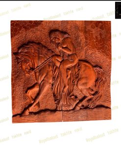 خرید تابلو تخته نرد گردو منبت دختر اسب سوار کد 535