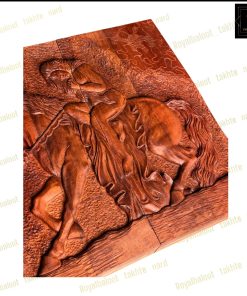 خرید تابلو تخته نرد گردو منبت دختر اسب سوار کد 535