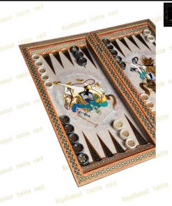 خرید تخته نرد خاتم نقاشی چوگان صدفی کد 540