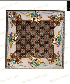 خرید تخته نرد خاتم نقاشی چوگان صدفی کد 540