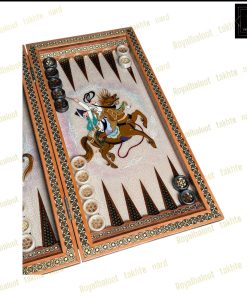خرید تخته نرد خاتم نقاشی چوگان صدفی کد 540